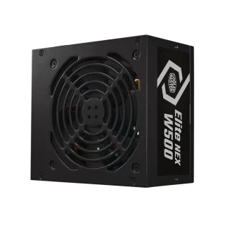 Cooler Master Elite NEX W500 ATX Power Supply MPW-5001-ACBW-BE1, 500W 80 Plus White Efficiency, Single +12V Rail 38A, 120mm Cooling Fan, Active PFC, Non-Modular Cables, 2x PCIe 6+2, 5x SATA, ATX12V v2.41 PSU for Desktop PC