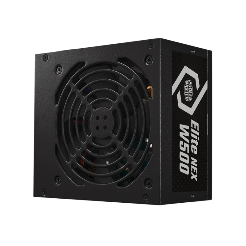 Cooler Master Elite NEX W500 ATX Power Supply MPW-5001-ACBW-BE1, 500W 80 Plus White Efficiency, Single +12V Rail 38A, 120mm Cooling Fan, Active PFC, Non-Modular Cables, 2x PCIe 6+2, 5x SATA, ATX12V v2.41 PSU for Desktop PC - Featured Image