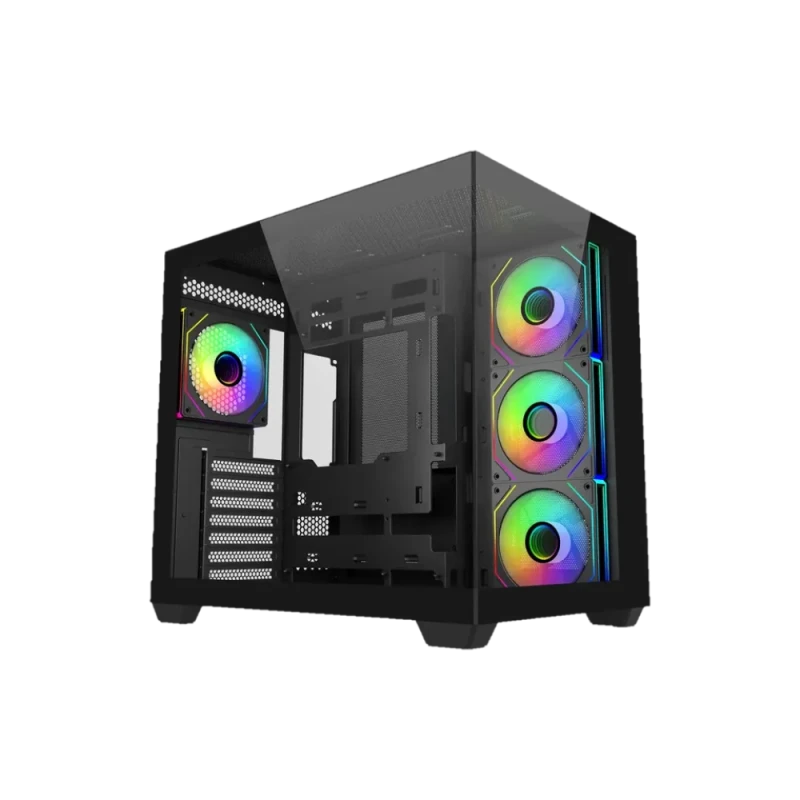 Cooler Master Elite 681 ATX Mid-Tower PC Case E681-KHNN-S00, Dual Tempered Glass Panels, 4x ARGB PWM Fans (3 Side Reverse + 1 Rear), USB-C 20Gbps & Dual USB-A 3.0 Front I/O, Supports ATX/Micro-ATX/Mini-ITX, 360mm Radiator Support, GPU Clearance up to 410mm - Featured Image