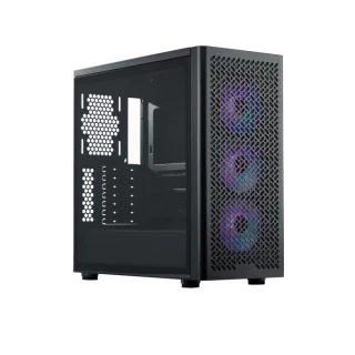 Cooler Master Elite 502 ATX Mid Tower PC Case (E502-KGNN-S00) – Tempered Glass Side Panel, Mesh Front Airflow, 3x 120mm ARGB Fans, USB 3.2 Gen1 Type-A & Type-C, Supports E-ATX/ATX/mATX/ITX, 420mm Radiator Support, 410mm GPU Clearance, Black