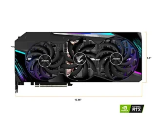 Gigabyte AORUS MASTER GeForce RTX 3080 10GB GDDR6X Graphics Card – WINDFORCE 3X Triple-Fan Cooling, Boost Clock up to 1845MHz, 320-bit Memory, PCIe 4.0 x16, 3x DisplayPort 1.4a + 2x HDMI 2.1, RGB Fusion with LCD Edge Display, 319mm Large 3.5-Slot GPU