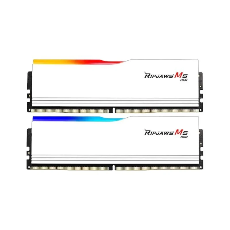 G.Skill Ripjaws M5 RGB 32 GB - 2 x 16GB, DDR5 288-pin DIMM, 6000MT/s, CL28, White color - Featured Image