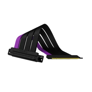Cooler Master MasterAccessory PCIe 4.0 x16 Riser Cable 300mm, High-Speed 64Gbps GPU Extension, 90° PCIe x16 Male to Female Connector, 30AWG Shielded Copper Wires, EMI Shielding, Gold-Plated Contacts, Flexible TPE Sleeve, Vertical GPU Mount Compatible – GCH-MCA-U000C-KPCI40-300