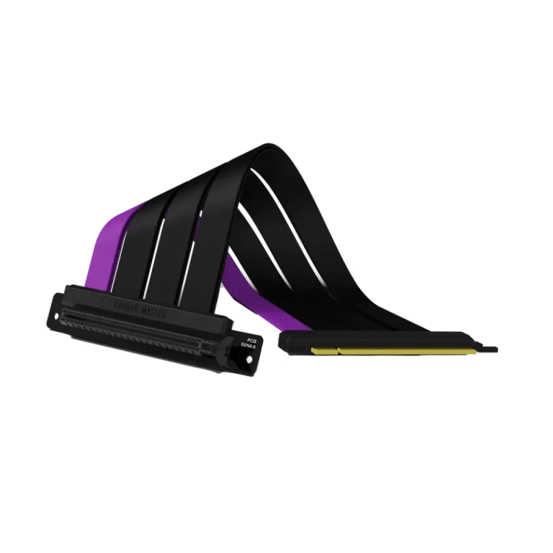 Cooler Master MasterAccessory PCIe 4.0 x16 Riser Cable 300mm, High-Speed 64Gbps GPU Extension, 90° PCIe x16 Male to Female Connector, 30AWG Shielded Copper Wires, EMI Shielding, Gold-Plated Contacts, Flexible TPE Sleeve, Vertical GPU Mount Compatible – GCH-MCA-U000C-KPCI40-300 - Featured Image