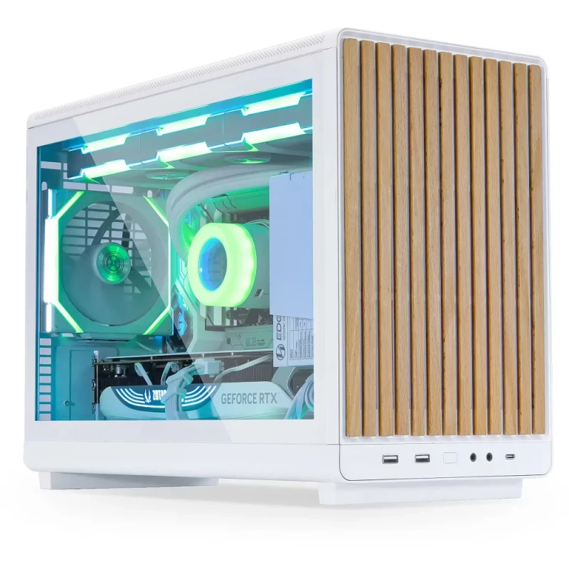 Lian Li A3-mATX Wood Digital White (A3W-WDG) – Micro-ATX PC Case with Real Wood Front Panel, Integrated Digital Display, Tempered Glass Side Panel, High-Airflow Mesh Design, 360mm Radiator Support, USB-C Front I/O, Compact Premium Gaming Case - Featured Image