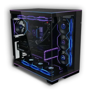 Lian Li O11 Dynamic EVO RGB Black (O11DERGBX) – Mid-Tower ATX PC Case, Dual-Chamber Design, Tempered Glass Front & Side Panels, Integrated RGB Lighting, Modular Layout, Vertical GPU Support, 360mm Radiator Support, USB-C Front I/O