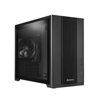 Chieftec BX-10B-OP Micro-ATX Mini Tower PC Case Black – Tempered Glass Side Panel, ATX PSU Support, 1x120mm Fan Pre-Installed, USB-C + USB 3.2 Front I/O, Supports 380mm GPU & 165mm CPU Cooler, 415x204x325mm Compact m-ATX Chassis