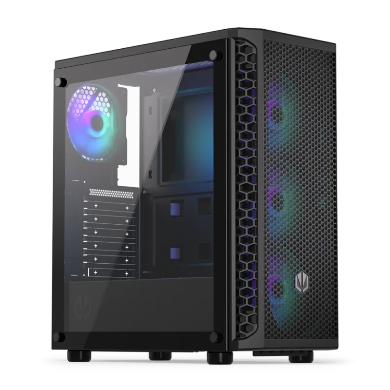 Endorfy Signum 300 ARGB ATX Mid-Tower PC Case Black – Tempered Glass Side Panel, 4x120mm Stratus PWM ARGB Fans Included, Supports ATX / Micro-ATX / Mini-ITX, Mesh Front Panel, 360mm Radiator Support, 350mm GPU Clearance - Featured Image