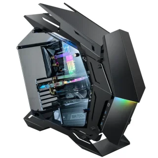 Jonsbo MOD3 Black Big Tower Showcase PC Case – Tempered Glass Panels, Aluminium-Magnesium Frame, E-ATX/ATX/mATX/ITX Support, 400mm GPU Clearance, 170mm CPU Cooler Clearance, 360mm Radiator Support, Open-Frame Premium Gaming Case