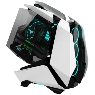 Jonsbo MOD5 White Big-Tower Showcase PC Case – Tempered Glass & Premium Aluminium Frame, E-ATX/ATX/mATX/ITX Support, 400mm GPU Clearance, 180mm CPU Cooler Height, 360mm Radiator Support, USB-C + 2x USB 3.0 Open-Frame Gaming Case