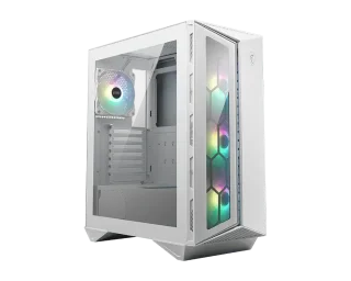 MSI MPG GUNGNIR 110R White ARGB Mid-Tower Gaming PC Case – ATX/Micro-ATX/Mini-ITX Support, 4x 120mm ARGB Fans Included, Tempered Glass Side Panel, USB 3.2 Gen 2x2 Type-C Front I/O, Supports 360mm Radiator & 340mm GPU, Model 306-7G10W21-W57 (EAN 4719072899301)