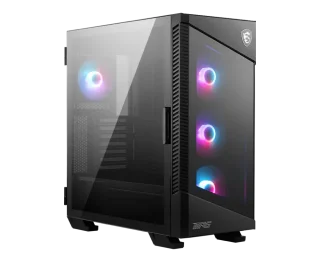 MSI MPG VELOX 100R Mid-Tower Gaming PC Case – ATX/Micro-ATX/Mini-ITX Support, 4x 120mm ARGB Fans Included, Tempered Glass Front & Side Panels, USB 3.2 Gen 2x2 Type-C Front I/O, Supports 360mm Radiators & 380mm GPU, Model 306-7G18R21-809 (EAN 4719072829315)