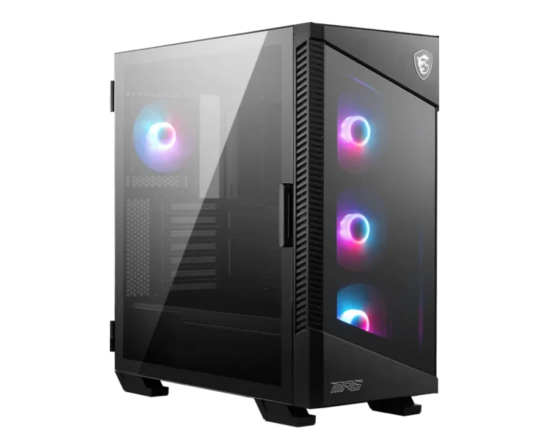 MSI MPG VELOX 100R Mid-Tower Gaming PC Case – ATX/Micro-ATX/Mini-ITX Support, 4x 120mm ARGB Fans Included, Tempered Glass Front & Side Panels, USB 3.2 Gen 2x2 Type-C Front I/O, Supports 360mm Radiators & 380mm GPU, Model 306-7G18R21-809 (EAN 4719072829315) - Featured Image