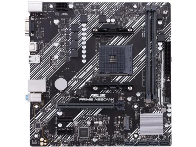 ASUS PRIME A520M-K Micro-ATX AM4 Motherboard - AMD A520 Chipset, DDR4 4600MHz (OC), M.2 NVMe, HDMI + DVI-D, USB 3.2 Gen 1, Realtek Gigabit LAN, mATX Budget Ryzen Motherboard - Featured Image