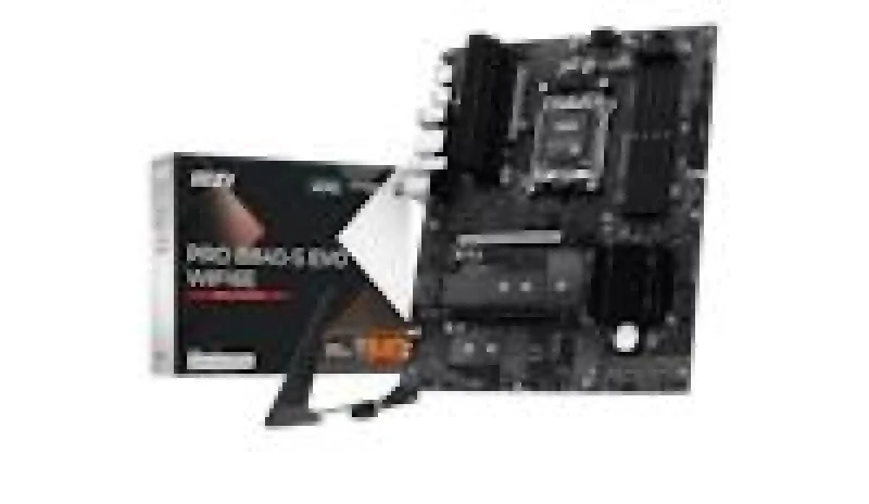 MSI PRO B840-S EVO WIFI6E ATX AM5 Motherboard - AMD B840 Chipset, DDR5 8000+ (OC), 4x DDR5, 3x M.2 PCIe 4.0/3.0, PCIe 4.0 x16, 2.5G LAN, Wi-Fi 6E + Bluetooth 5.3, HDMI 2.1, USB 10Gbps Type-C, ATX Ryzen 9000/8000/7000 Motherboard - Featured Image