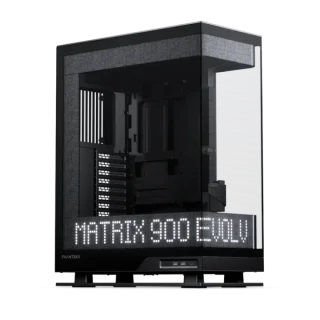 Phanteks Evolv X2 Matrix Black Mid-Tower E-ATX PC Case (PH-ES524XM-DBK01) – Tempered Glass & Aluminium Design, 900-LED Matrix Display, Vertical Airflow Layout, Supports 360mm Radiator & 380mm GPU, USB-C Front I/O, ATX / E-ATX / mATX / Mini-ITX