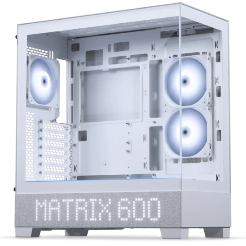Phanteks XT View Matrix White Mid-Tower E-ATX PC Case (PH-XT523VM1-DWT01) – 600-LED Matrix Display, Tempered Glass Front & Side Panels, 3x 120mm D-RGB Fans Included, Supports 360mm Radiator & 415mm GPU, USB-C Front I/O, ATX / E-ATX / mATX / Mini-ITX - Featured Image