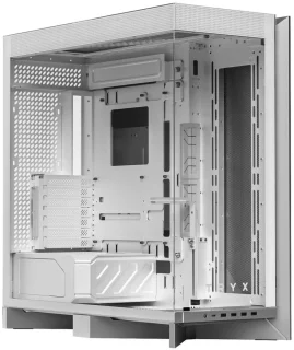 TRYX LUCA L70 White Mid-Tower PC Case – Tempered Glass Aquarium-Style E-ATX/ATX Chassis, Aluminum Frame, 460mm GPU Clearance, Dual 420mm Radiator Support, Modular Layout, USB-C Front I/O, ARGB-Ready Premium Gaming Case (C-L700N-NN0H-G0W, EAN 6977029650209)