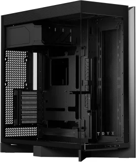 TRYX LUCA L70 Black Mid-Tower PC Case – E-ATX/ATX/Micro-ATX/Mini-ITX Tempered Glass Chassis, ARGB Lighting, Dual 420mm Radiator Support, Up to 460mm GPU Clearance, USB-C Front I/O, Steel & Aluminum Gaming Tower (C-L700N-NN0H-G0K, EAN 6977029650216)