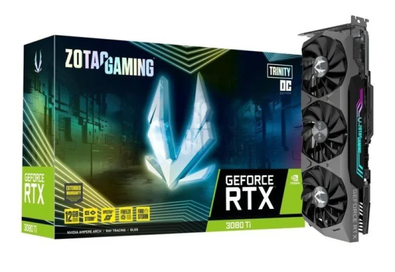 ZOTAC GAMING GeForce RTX 3080 Ti Trinity OC Graphics Card – 12GB GDDR6X, 384-bit, 1695MHz Boost Clock, PCIe 4.0, IceStorm 2.0 Triple-Fan RGB Cooling, 3x DisplayPort 1.4a + HDMI 2.1, 318mm, 750W Minimum PSU - Featured Image