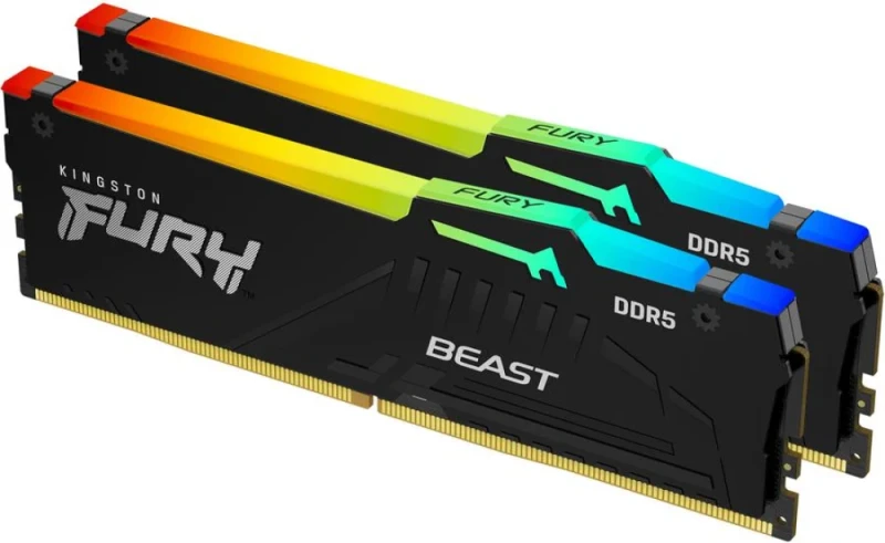 Kingston FURY Beast RGB 64 GB - 2 x 32GB, DDR5 288-pin DIMM, 6000MT/s, CL30, Black color - Featured Image