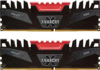 PNY XLR8 16 GB - 2 x 8GB, DDR4 288-pin DIMM, 3200MT/s, CL16, Black / Red color