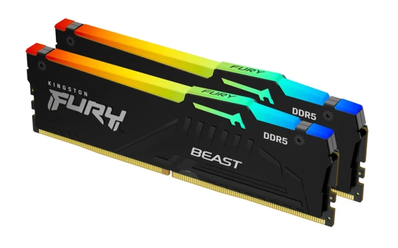 Kingston FURY Beast RGB 64 GB - 2 x 32GB, DDR5 288-pin DIMM, 6000MT/s, CL36, Black color - Featured Image