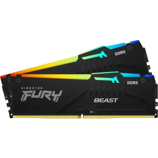 Kingston FURY Beast RGB 64 GB - 2 x 32GB, DDR5 288-pin DIMM, 5600MT/s, CL40, Black color
