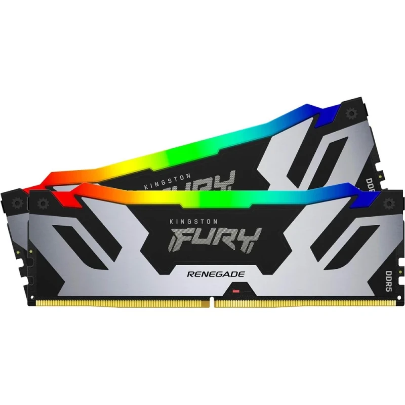 Kingston Fury Renegade RGB 32 GB - 2 x 16GB, DDR5 288-pin DIMM, 6400MT/s, CL32, Silver / Black color - Featured Image