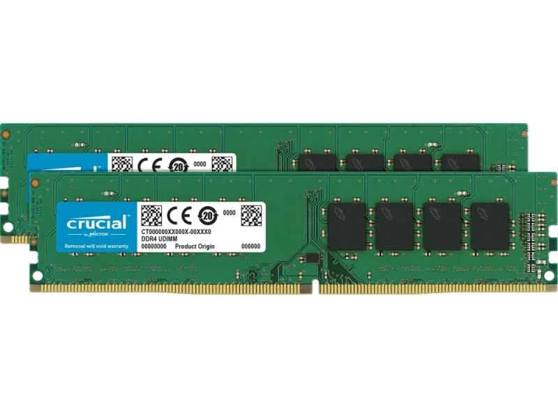 Crucial CT2K16G4DFD8266 32 GB - 2 x 16GB, DDR4 288-pin DIMM, 2666MT/s, CL19, Green / Black color - Featured Image
