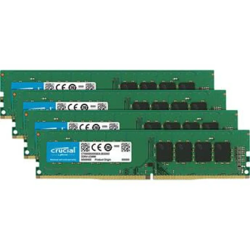 Crucial CT4K16G4DFD8266 64 GB - 4 x 16GB, DDR4 288-pin DIMM, 2666MT/s, CL19, Green color - Featured Image