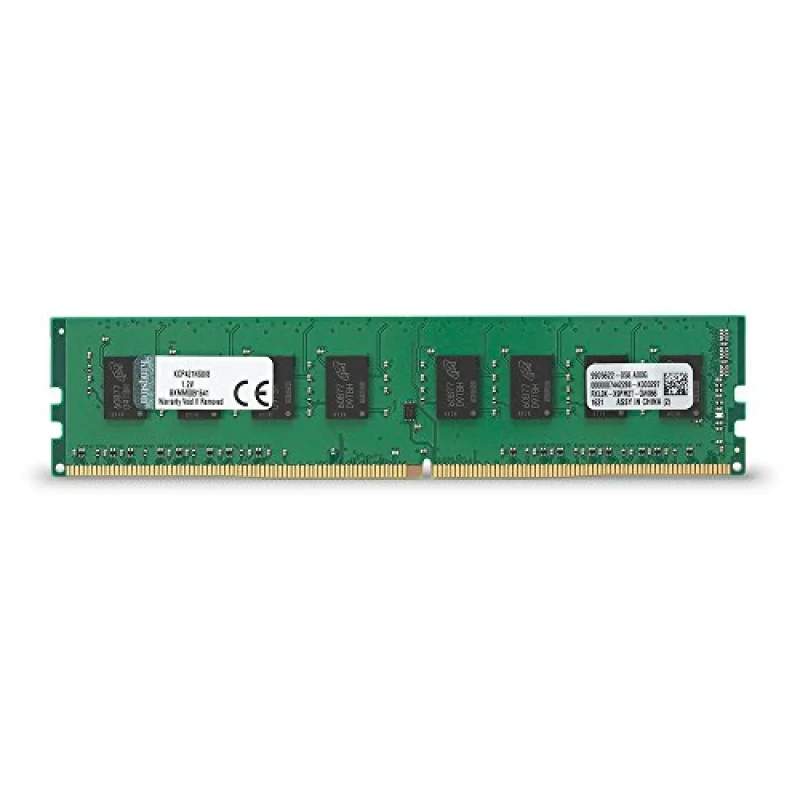 Kingston KCP421NS8/8 8 GB - 1 x 8GB, DDR4 288-pin DIMM, 2133MT/s, CL15, Black / Green color - Featured Image