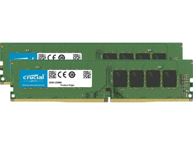 Crucial CT2K16G4DFD832A 32 GB - 2 x 16GB, DDR4 288-pin DIMM, 3200MT/s, CL22, Green / Black color - Featured Image