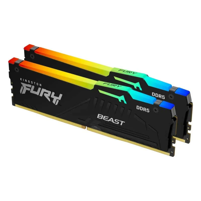 Kingston FURY Beast RGB 64 GB - 2 x 32GB, DDR5 288-pin DIMM, 5600MT/s, CL36, Black color - Featured Image