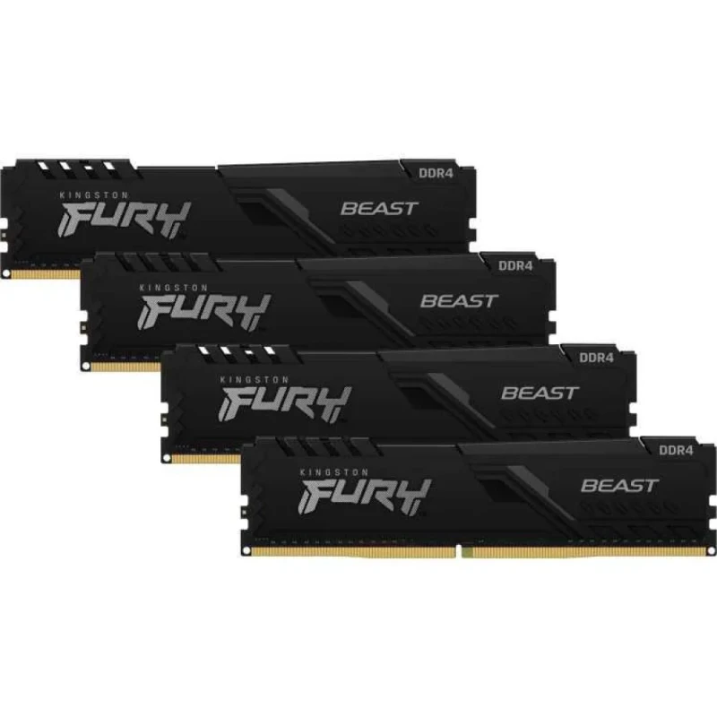 Kingston FURY Beast 64 GB - 4 x 16GB, DDR4 288-pin DIMM, 3600MT/s, CL18, Black color - Featured Image