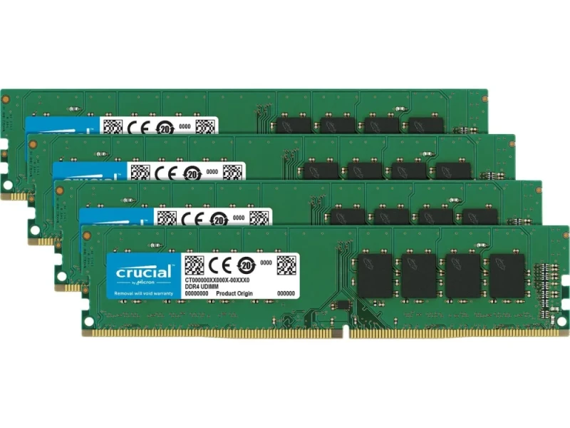 Crucial CT4K8G4DFD824A 32 GB - 4 x 8GB, DDR4 288-pin DIMM, 2400MT/s, CL17, Green / Black color - Featured Image
