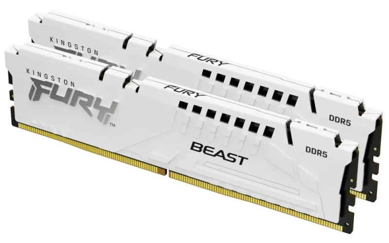 Kingston FURY Beast 32 GB - 2 x 16GB, DDR5 288-pin DIMM, 6800MT/s, CL34, White color - Featured Image