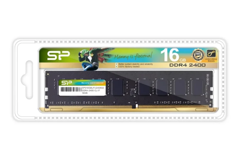 Silicon Power SP016GBLFU240X02 16 GB - 1 x 16GB, DDR4 288-pin DIMM, 2400MT/s, CL17 - Featured Image