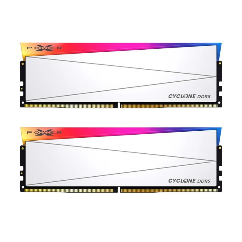 Silicon Power XPOWER Cyclone RGB 48 GB - 2 x 24GB, DDR5 288-pin DIMM, 7200MT/s, CL36, White color - Featured Image