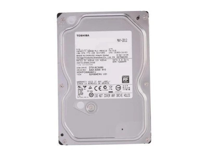 Toshiba DT01ACA050 - 500 GB 7200 RPM, SATA 6.0 Gb/s, 3.5", 32 MB Cache memory - Featured Image