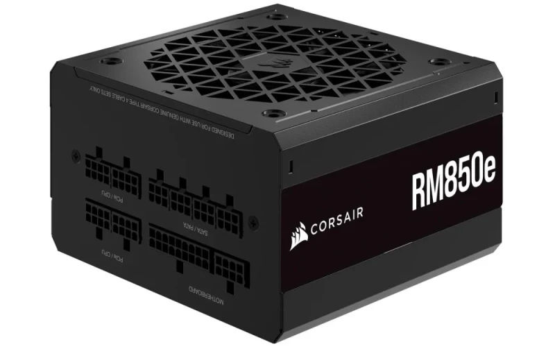 Corsair RM850e (2023) 850W 80+ Gold Fully Modular ATX PSU – ATX 3.1 Certified, Low-Noise with Zero RPM Fan, PCIe 5.1/12VHPWR Support, Multiple PCIe & SATA Connectors, Compact 140 mm Depth, Black High-Efficiency Gaming & Workstation Power Supply - Featured Image