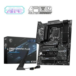 MSI Z890 GAMING WIFI – Intel Z890 ATX Motherboard, LGA 1851 for Intel Core Ultra CPUs, DDR5 8800+ (OC) Support, 4x PCIe (Gen5/4), 3x M.2 (1x PCIe 5.0 x4), USB4 & USB 20 Gbps Type-C, Thunderbolt 4, Realtek 2.5Gb LAN + Intel Wi-Fi 7, HDMI 2.1 & DisplayPort, High-End Power & Cooling Design
