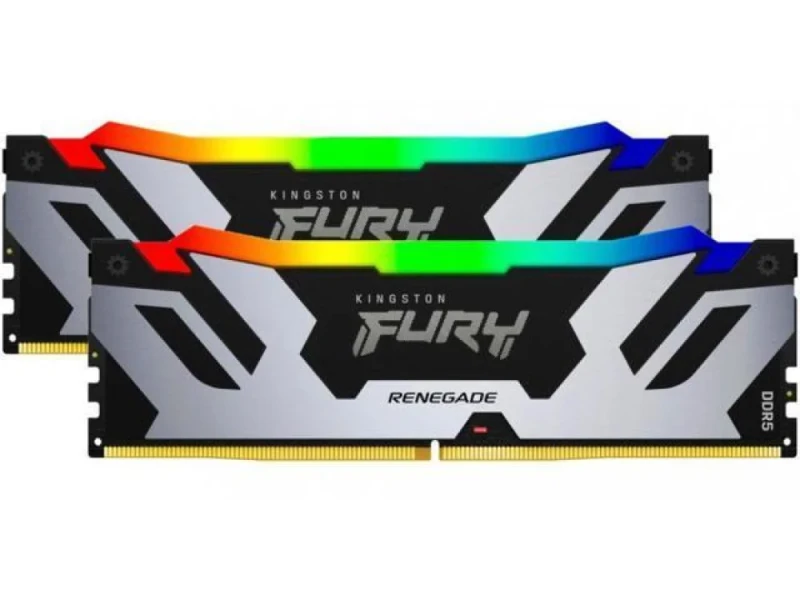 Kingston Fury Renegade RGB 96 GB - 2 x 48GB, DDR5 288-pin DIMM, 6400MT/s, CL32, Silver / Black color - Featured Image
