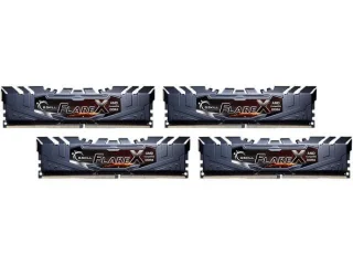 G.Skill Flare X 64 GB - 4 x 16GB, DDR4 288-pin DIMM, 3200MT/s, CL16, Black color