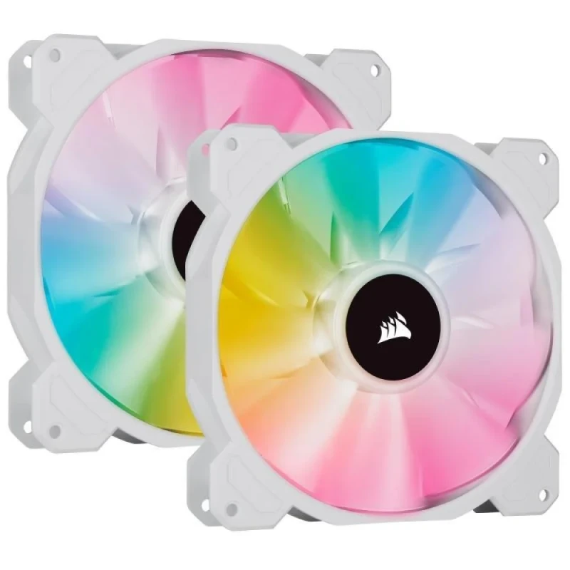 Corsair iCUE SP140 RGB Elite 2-Pack - 140mm PWM fan, 18 - 26.8 dB, 23.07 - 68.11 CFM Airflow, 1200 RPM, White Color - Featured Image