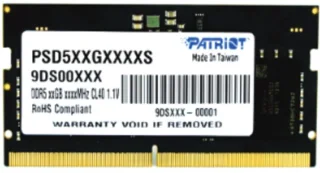 Patriot Signature Line 16 GB - 1 x 16GB, DDR5 288-pin DIMM, 4800MT/s, CL46, Black color