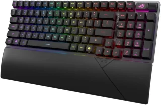 ASUS ROG Strix Scope II 96 RX Wireless Gaming Keyboard – 96% Layout, ROG RX Red Linear Optical Switches (Pre-Lubed), Tri-Mode Connectivity (2.4 GHz, Bluetooth, USB-C), Per-Key RGB, ABS Keycaps, Hotkeys, N-Key Rollover, PC & Mac Compatible, Black