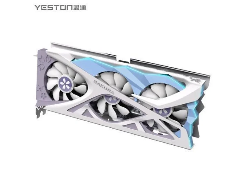 Yeston Sakura GeForce RTX 4060 Ti 16GB GDDR6 Graphics Card - 2595MHz Boost Clock, Triple Fan Cooling, 128-bit, PCIe 4.0 x8, DLSS 3, Ray Tracing, HDMI 2.1a, 3x DisplayPort 1.4a, ARGB Lighting, 305mm Length, White / Blue - Featured Image