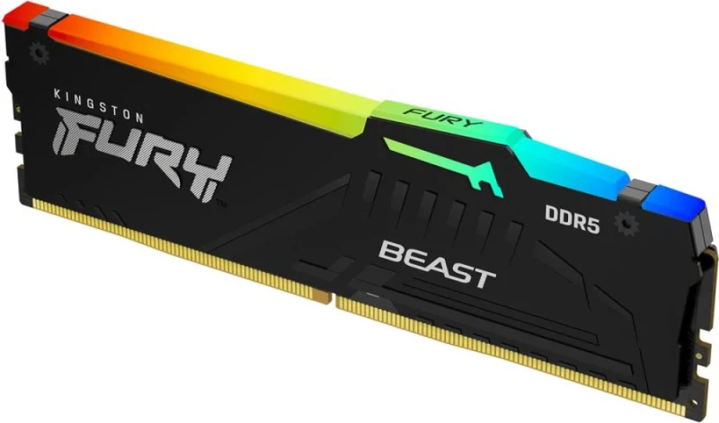 Kingston FURY Beast RGB 16 GB - 1 x 16GB, DDR5 288-pin DIMM, 6400MT/s, CL32, Black color - Featured Image