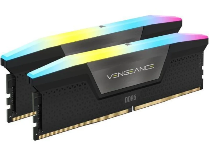 Corsair Vengeance RGB 32 GB - 2 x 16GB, DDR5 288-pin DIMM, 7000MT/s, CL40, Black / Silver color - Featured Image